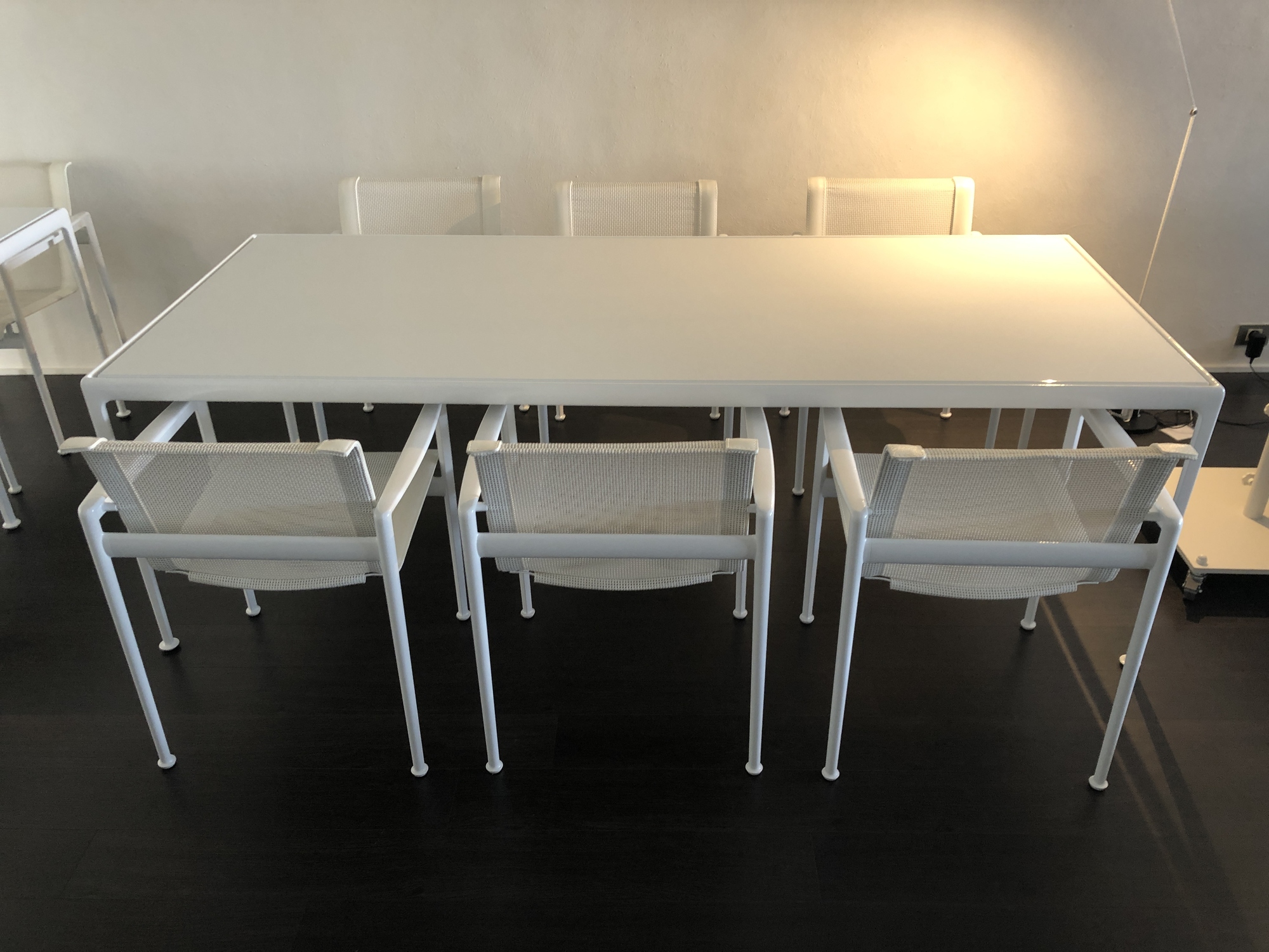 Knoll-tafel met 6 armstoelen Richard Schutz