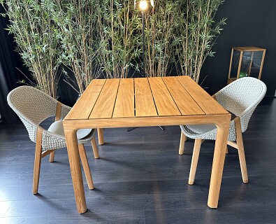 Tribu-Illum eettafel teak met 2 stoelen Elio - 50%